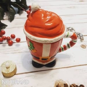 Santa Pottery Stocking Hot Cocoa Christmas Mug